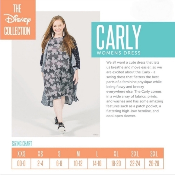 LuLaRoe Disney Collection Miss Piggy Carly Dress Above Knee Womens Medium 10-12 - Picture 5 of 6